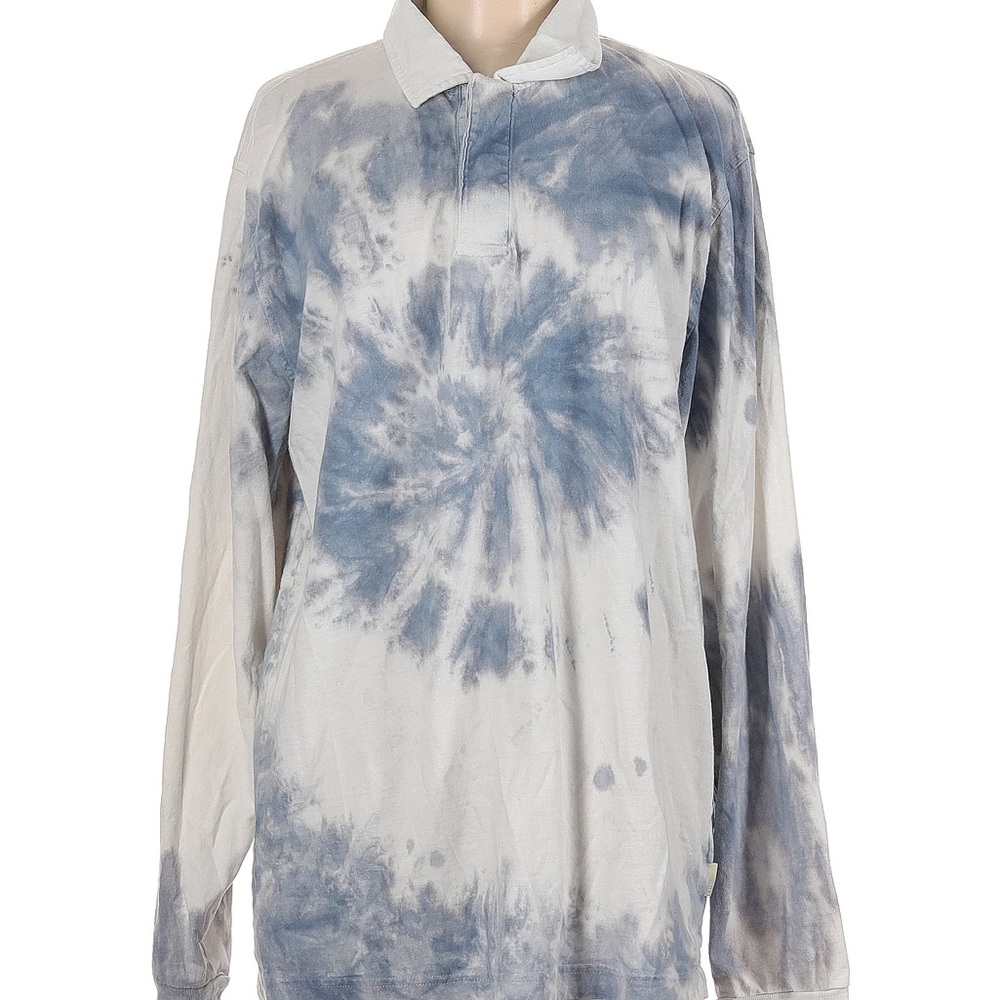 URBAN OUTFITTERS MENS LONG SLEEVE TIE DYE POLO SHIRT